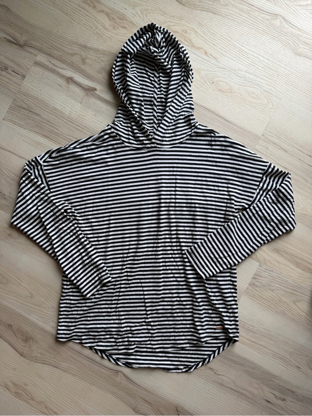 Volcom Black & White Striped Hooded Tee